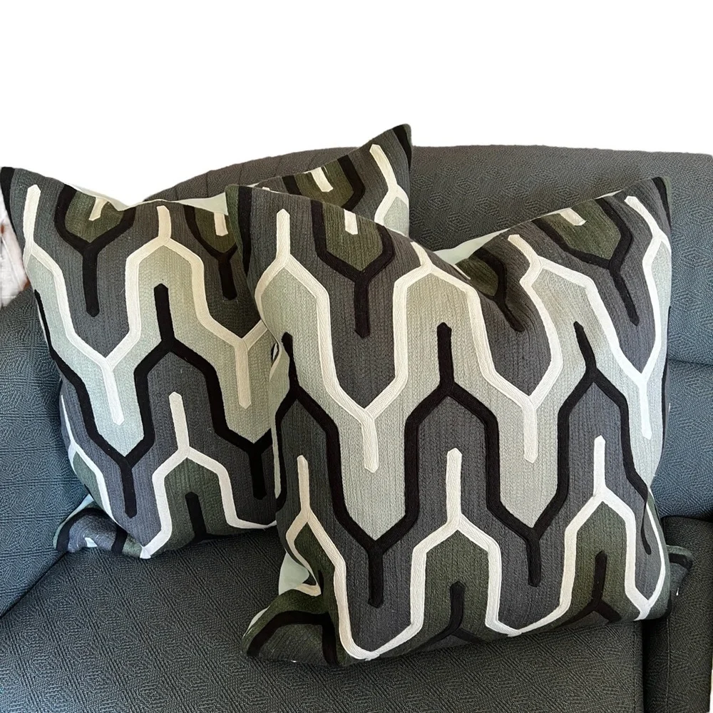 Suyra Aztec Retro Modern Pillows Set of 2 Size 20x20